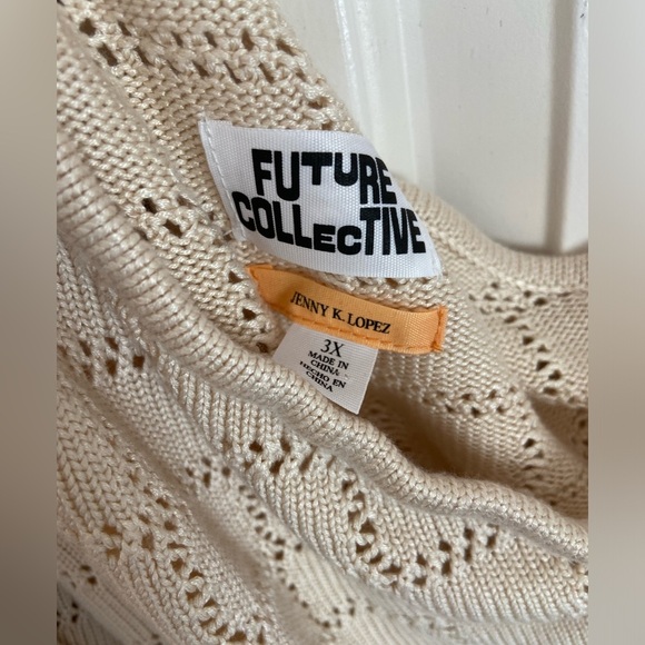 Future Collective One Shoulder Cream/Tan colored long sleeve Top sweater size 3X - Picture 4 of 10